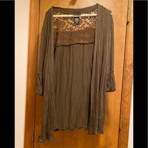 Metaphor brown lace cardigan sweater